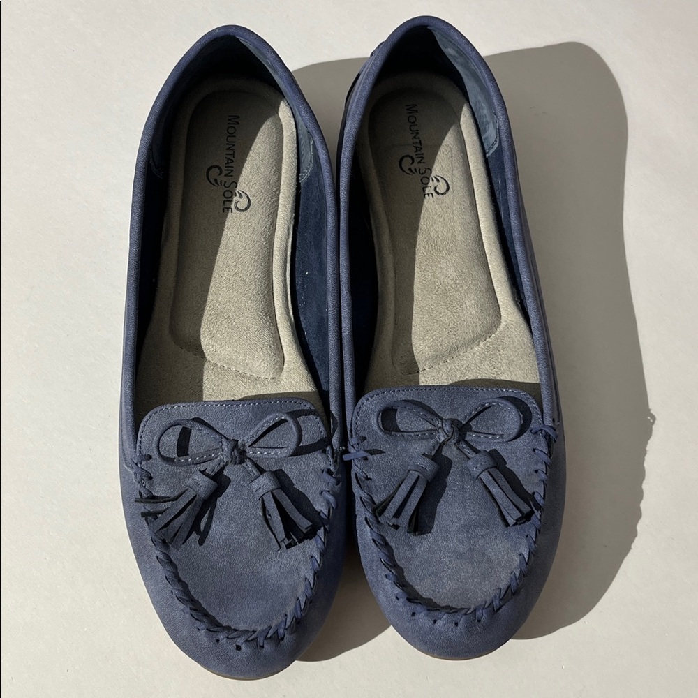 Mountain Sole Womens Slippers House Shoes sz 11 Vegan Blue Loafers - Picture 2 of 7